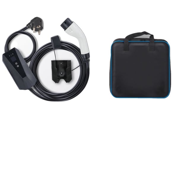Bærbar EV-lader, 25 ft kabel, smart app kontrol,LCD Skærm 3.68kW