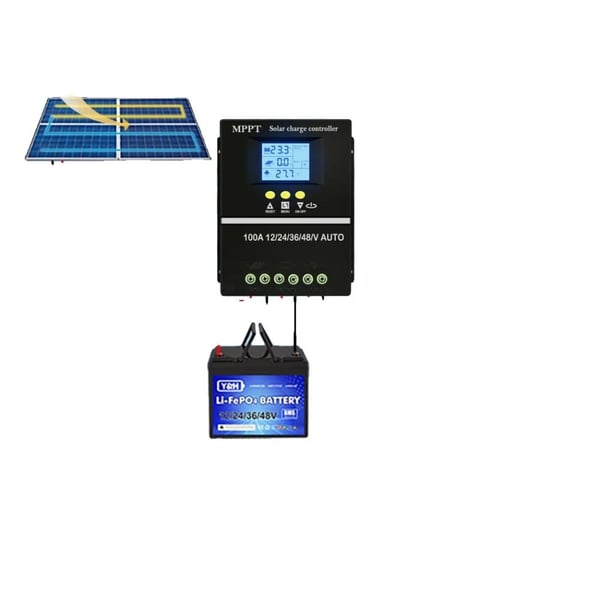 MPPT Solcelleladeregulator, 12V-48V Kompatibilitet,Indbygget Off Grid, 12V 24V 36V 48V, 100A