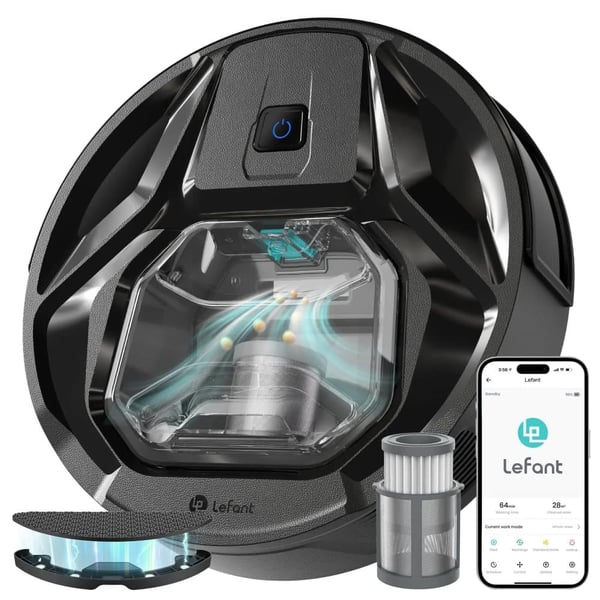 Robotstøvsuger, 6000Pa sugeevne, 800ml støvbeholder, 210 minutters driftstid,M320-EU-Sort, EU