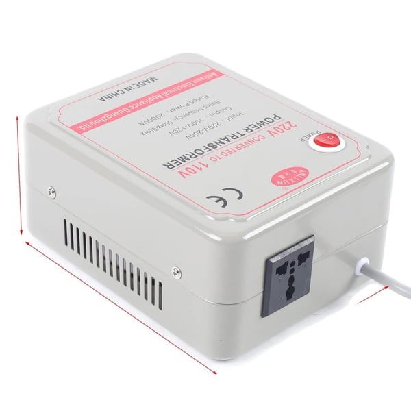 Spændingsomformertransformator, Indgang 220V-250V, Udgange 100-120V,2000W, Hvid