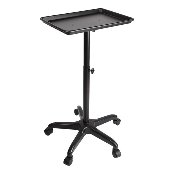 Salonvogn, Justerbar højde 64-108 cm, Holdbar aluminiumskonstruktion,sort