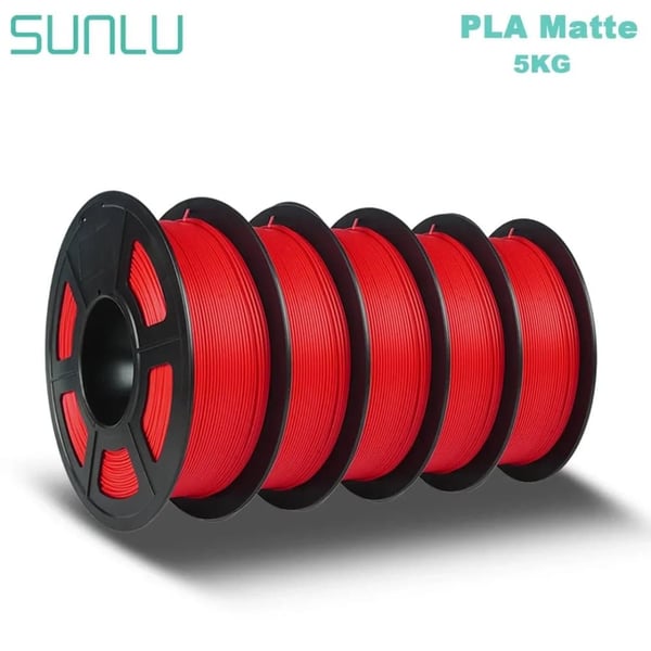 PLA Matte Filament, 1,75MM Diameter, 5 KG Vægt,Matte 5 Rød