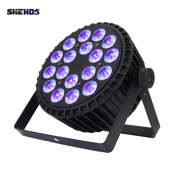 LED Scene Lys, 18x18W RGBWA+UV, 324W Strømforbrug,Aluminium Flad 18x18W, EU-stik