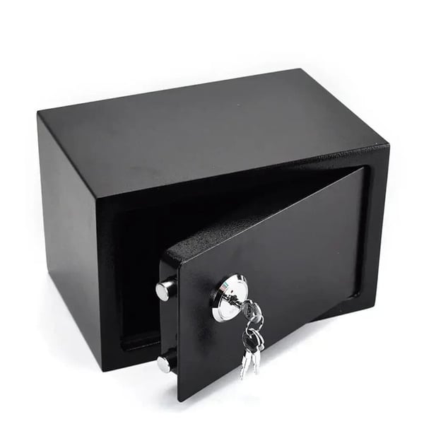 Mini Safe, Nøglebetjent Lås, Vægmonteret Design,sort