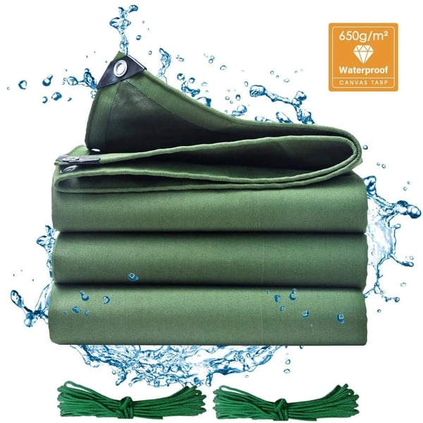 Vandtæt Tarp, Heavy Duty 650gsm, UV Resistens,W2xL3m, grøn-b