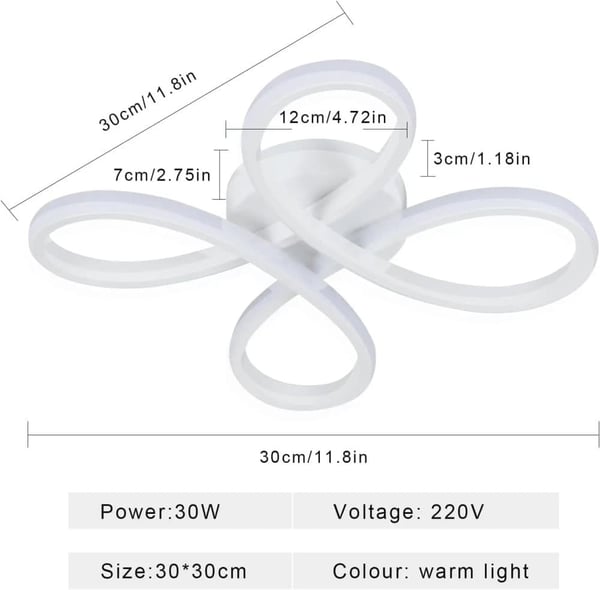 Loftlampe, Moderne Design, Energi Effektiv,Varm Hvid, M, HVID