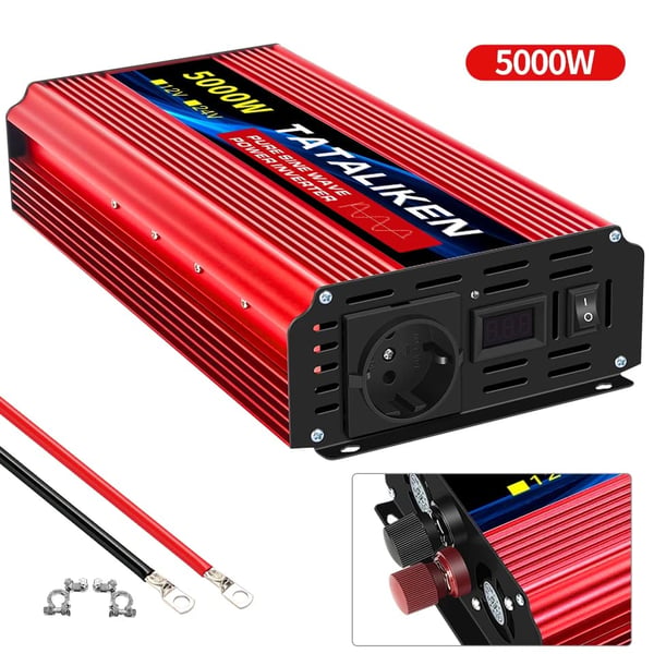 Strømomformer, Indgangsspænding DC 12V, Udgansspænding AC 220V, Udgansfrekvens 50Hz,12V 5000W 220V EU