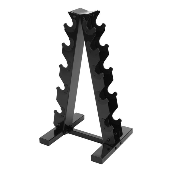 Dumbbell Rack, 5-lags opbevaring, fritstående design, A-ramme form,Sort