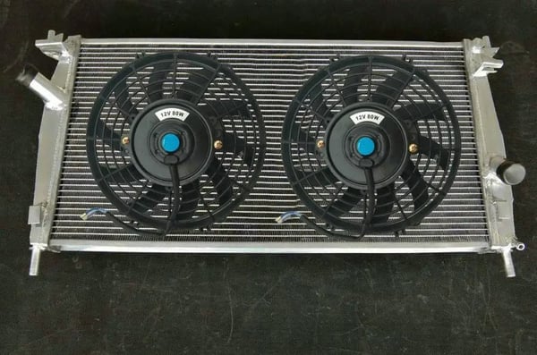 Radiator, Aluminiumkonstruktion, Forbedret Køleydelse,Radiator og 2 blæsere