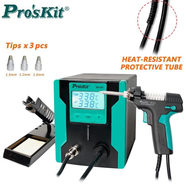 Proskit SS-331 Elektrisk Desolderingspistol, Anti-statisk, Høj sugekraft, 110V-240V