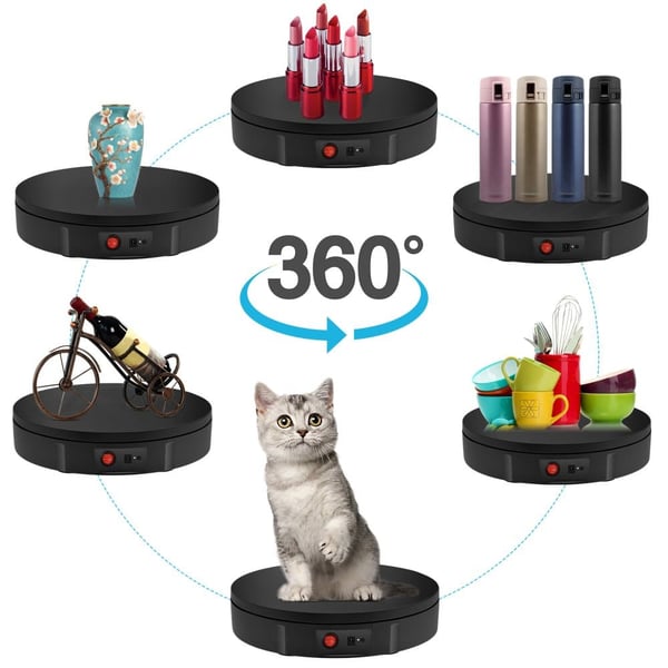 360° skærm roterende drejeskive, elektrisk, 30 cm, 100 kg kapacitet, EU 220V