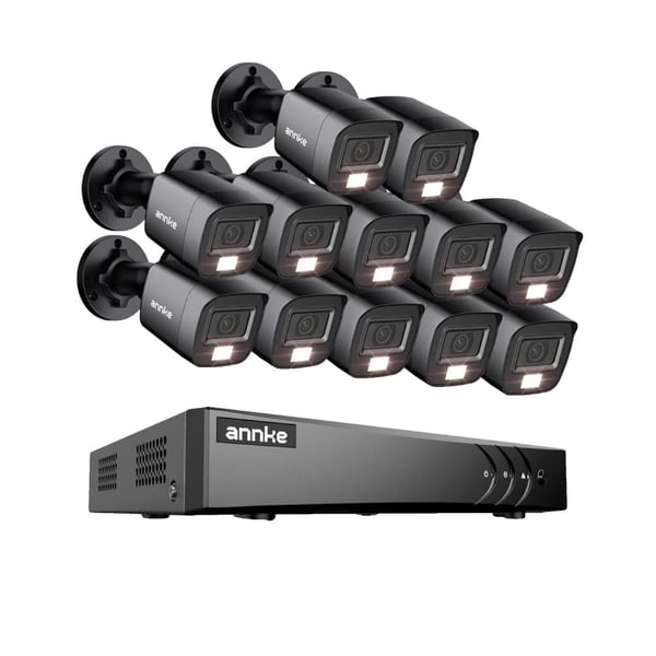 Sikkerhedskamera System, AI Detektion, Farve Natvision,12Pcs  0TB