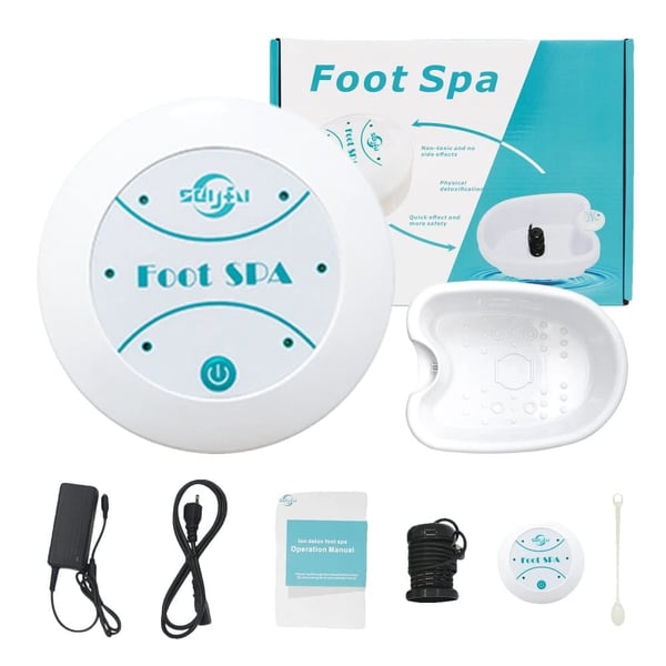 Fodspa Detox Maskine, Ionisk Teknologi, Terapeutisk Afslapning,EU-stik, Med bassinmodel