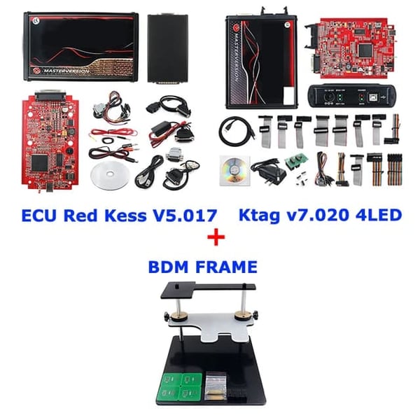 ECU Manager, Punainen Kess V5017, LED BDM-kehys, KESS KTAG bdm
