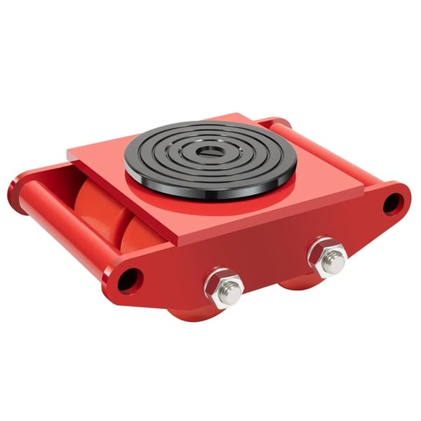 Heavy Duty Maskinflytter, 6T Lastkapacitet, 360° Rotation,Rød