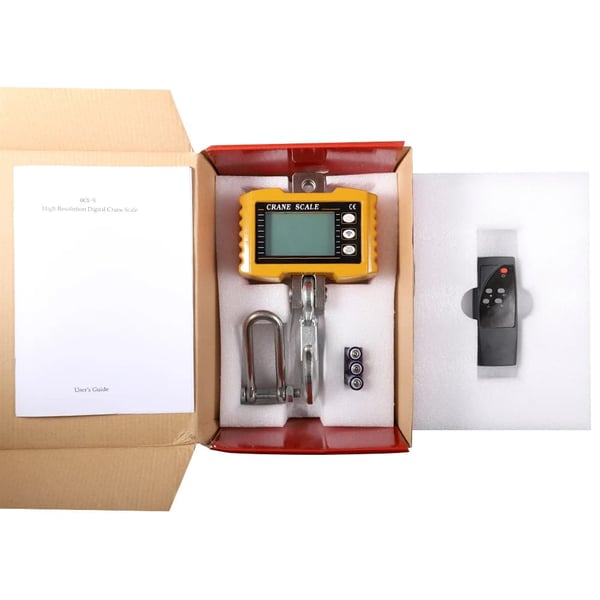 Elektronisk Kranvægt, 1000 kg Belastningsevne, LCD Skærm,gul