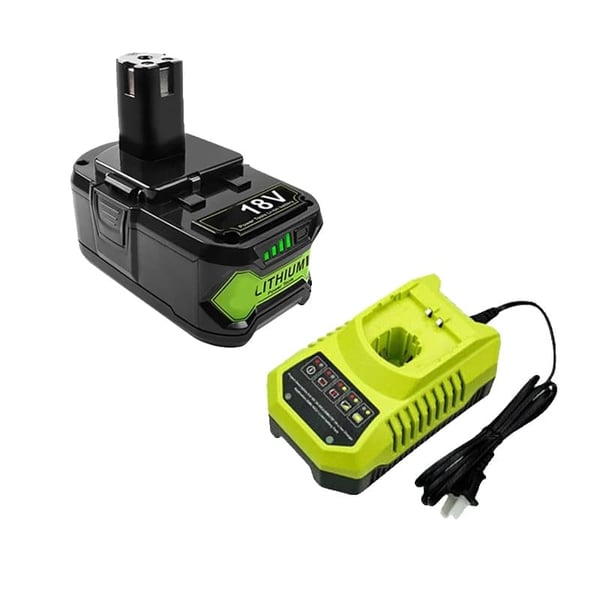 RYOBI P108 Batteri, 18V Lithium-Ion, Flere Kapacitetsmuligheder,1 batteri 1 oplader