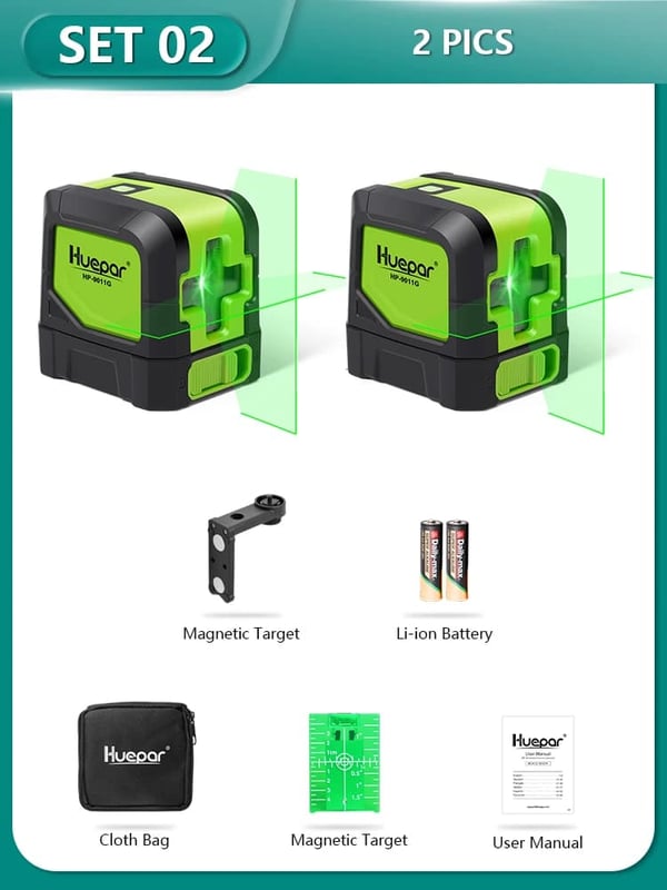 Laser Niveau, Selvnivellerende, Alsidig Brug,9011G-2PCS