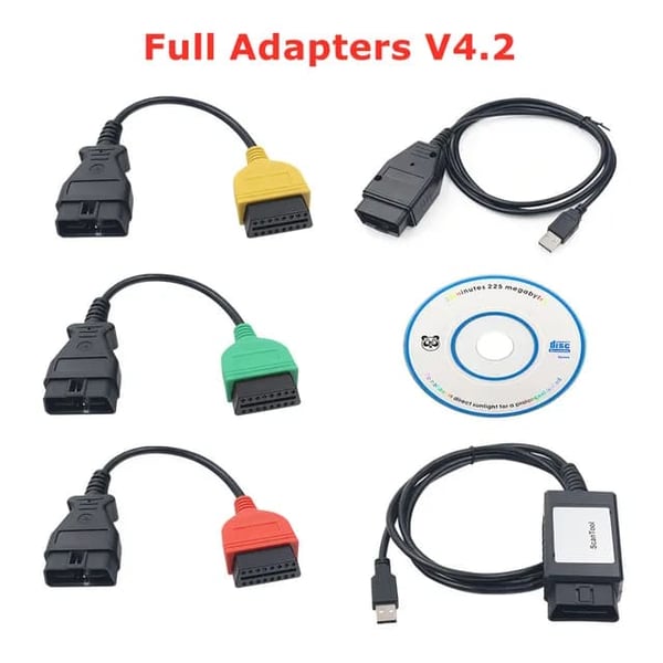 Fiat ECU Scanner, Fulde Version V48, Diagnostisk Værktøj, Full Adapter V42