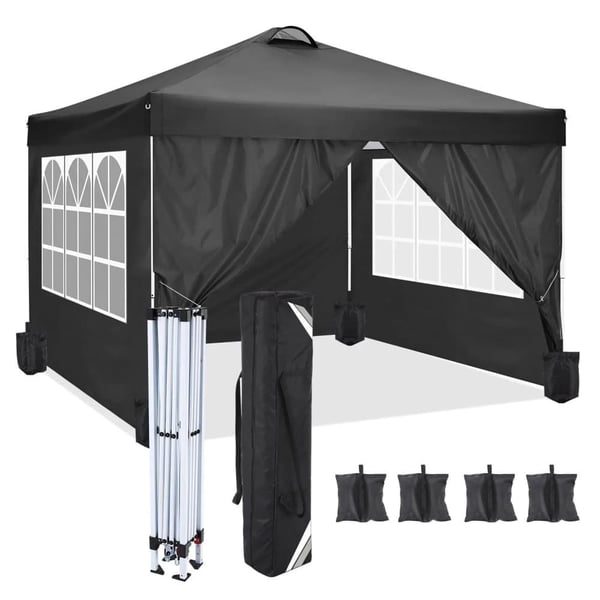 Gazebo, vedenpitävä, taitettava,Musta