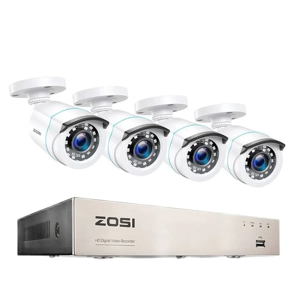 Hjemmesikkerhedssystem, H265+ DVR, Natvision,1T, 8CH DVR med 4 kameraer