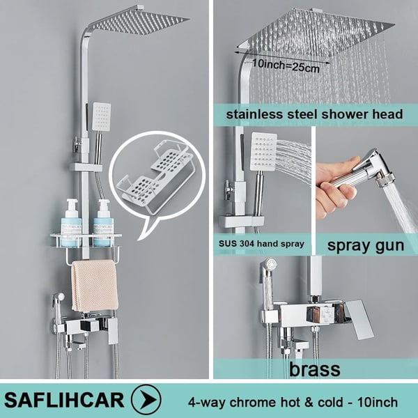 Bruserarmatur Sæt, Stilfuldt Design, Holdbar Messing Konstruktion,chrome 4-10