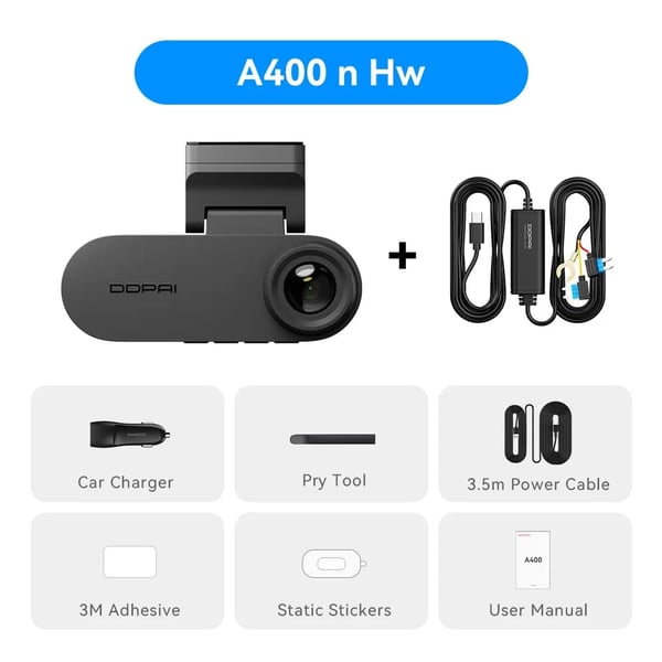 Dash-kamera, 4K Ultra HD -tallennus, älykäs ajamisen apu, A400,64G SD-kortti, A400 n Hw-a