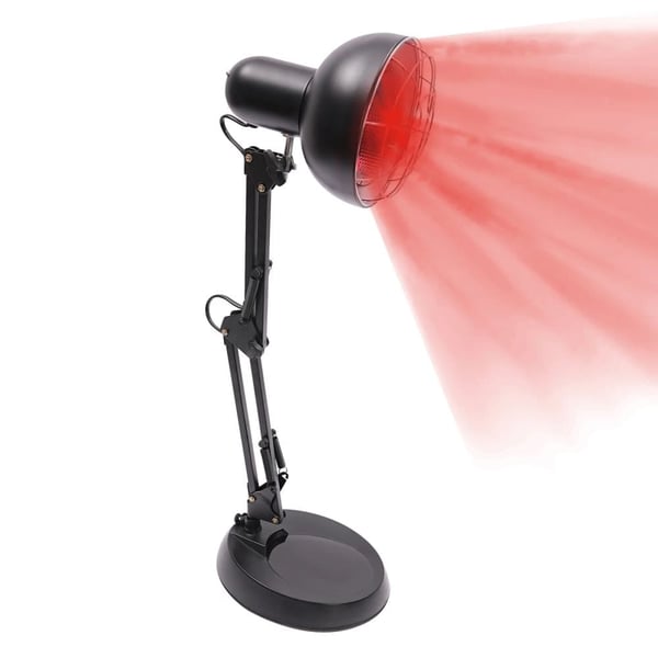 Infrarød Varmlampe, Justerbar Højde, 150W Effekt,Grå Sort