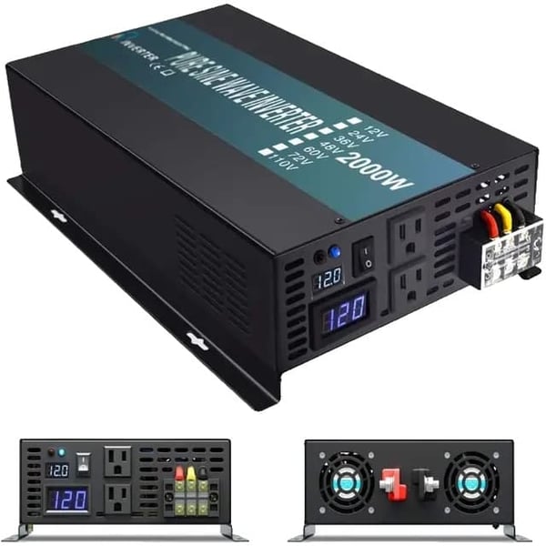 Solcelleomformer, Ren Sinus Bølge, Flere Strømmuligheder, RBP-2000W, 12v, 220V-230V