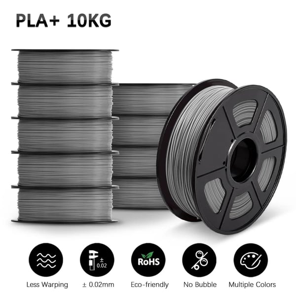 3D-tulostimen filamentti, PLA-materiaali, 1,75 mm halkaisija,PLA PLUS Harmaa