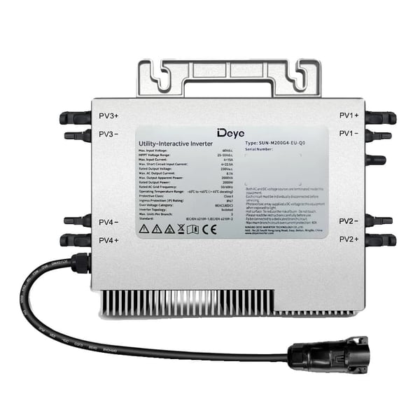 Sol inverter, 2000W udgangseffekt, høj effektivitet,22-50V, 230V, 2000W Deye inverter