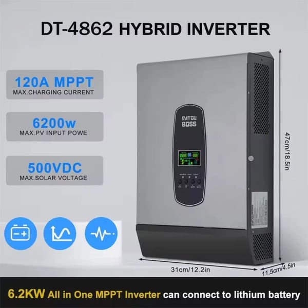 Puhdas Sinimuotoinen Invertteri, 6200W Teho, DT-4862