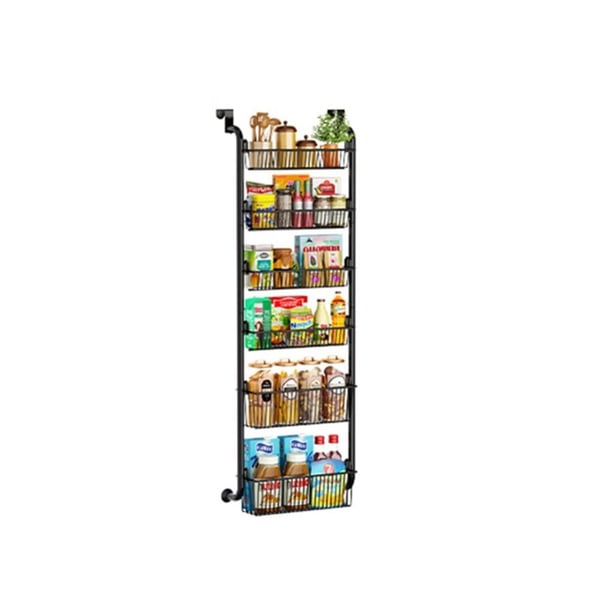 Overdør Organizer, Metal Konstruktion, Justerbare Kurve,6-lags, sort