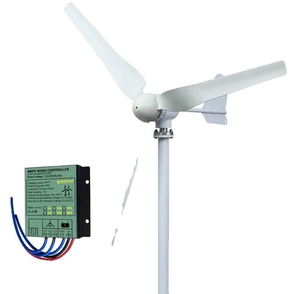 Vindgenerator, 4000W Effektudgang, Lav Støj, 12V, 3 blade, med MPPT kontrol