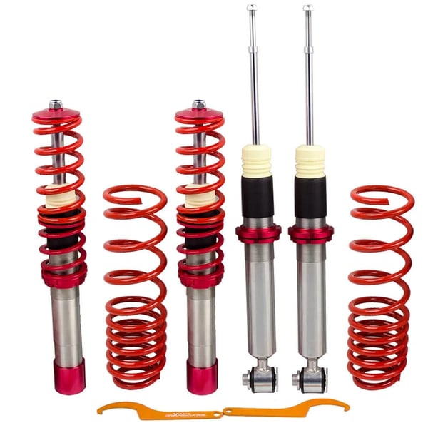 Coilover affjedringsstøddæmpere, justerbar køre højde, højtydende fjedre,Rød