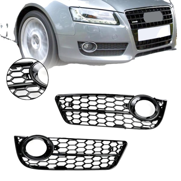 Sumuvalon ritilä, muovi, etuosa, suora vaihto, Audi A5 2007-2011, sisältää vasemman ja oikean