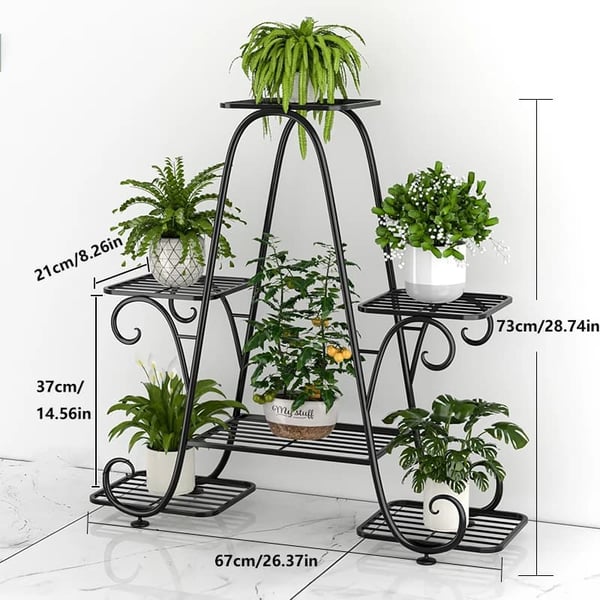 Plantebord, 6 niveau design, metal konstruktion,sort