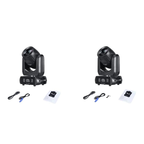 Bevægelseshoved LED-lys, 18 roterende prismer, DMX-kontrol,EU Stik, 2stk