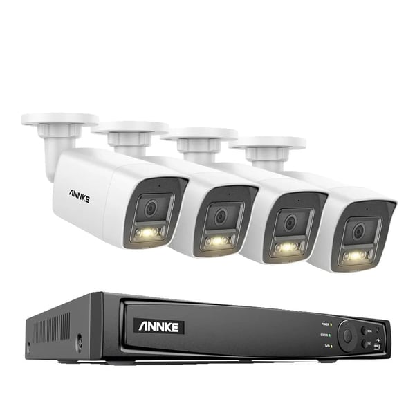 Videoovervågningssystem, 8MP opløsning, Power Over Ethernet,I91DL 8mp 4stk cam-a, Ingen