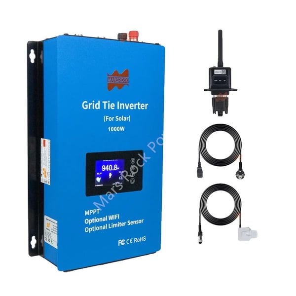 Sol inverter, indbygget WiFi, LCD-skærm,230V, 24V, 1000W med WiFi