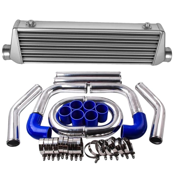 Intercooler, 27" x 7" x 2.5", 6061 Aluminium, 2.5" Rørlængde, 1.8mm Rørtykkelse, Rør & Fin Design