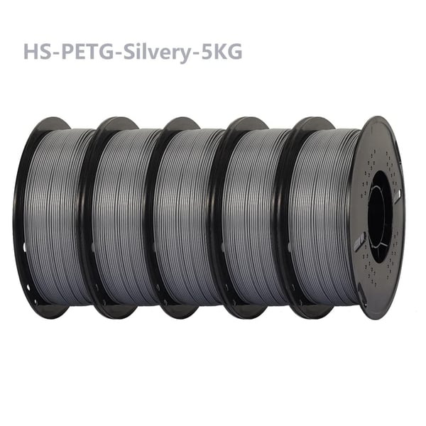 3D-printer filament, højhastigheds PETG, 1,75 mm diameter, 5 kg vægt,5kg Sølv