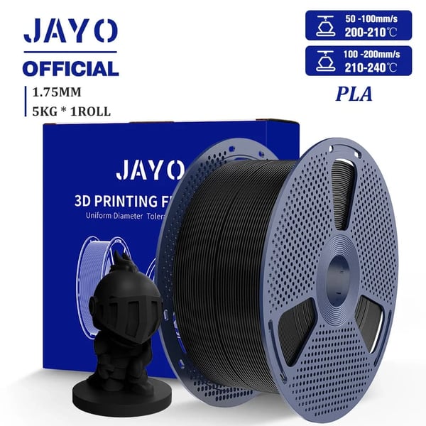 3D-printer filament, pænt viklet, kompatibel med de fleste FDM-printere,PLA Sort 5KG