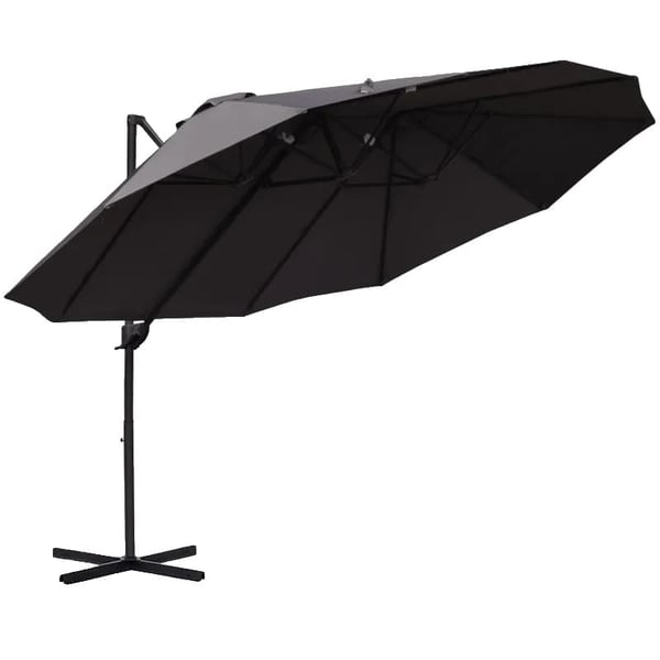 Solskærm Parasol, Metalramme, 440 cm Bredde, 270 cm Dybde, 250 cm Højde, UV Resistens Solskærm Parasol, Metalramme, 440 cm Bredde, 270 cm Dybde, 250 cm Højde, UV Resistens