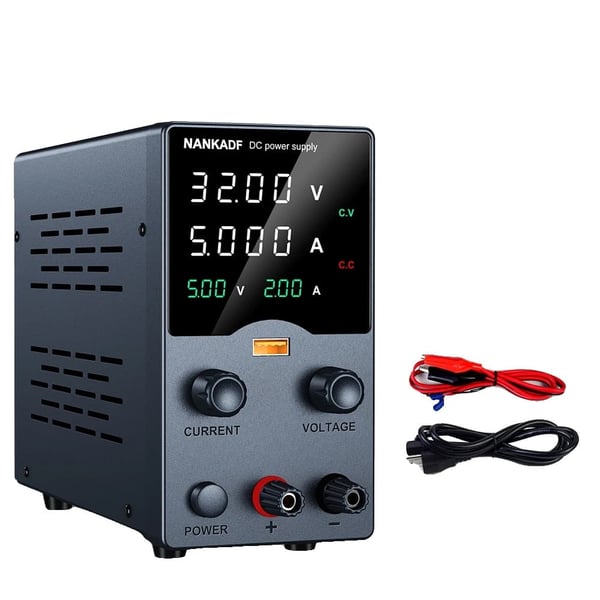 NANKADF DC Strømforsyning, Justerbar Udgange Spænding, LED Display,Sort GA305H 32V5A
