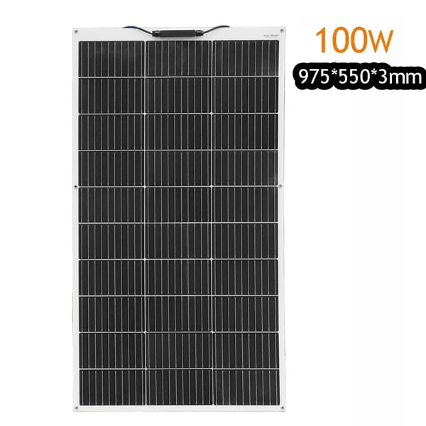 Solpanel, Fleksibelt Design, Kompatibel med 12V Systemer,100w 975x550mm