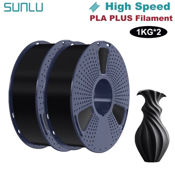 PLA PLUS filament, 1,75 mm diameter, 1 kg vægt, høj sejhed,Sort