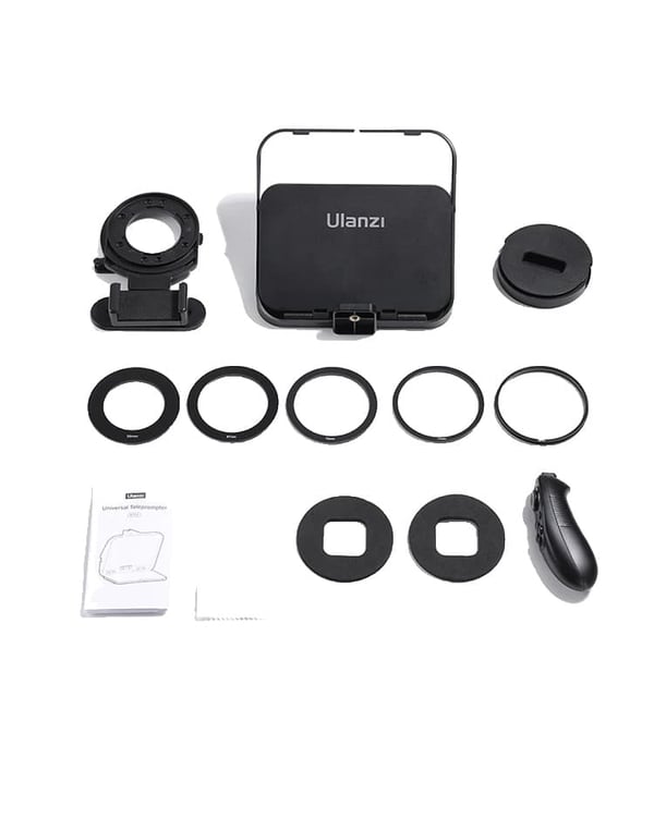 Transportabel Mini Teleprompter, Universelle Adapterringe, Ideel til Smartphones & DSLR-kameraer,RT02