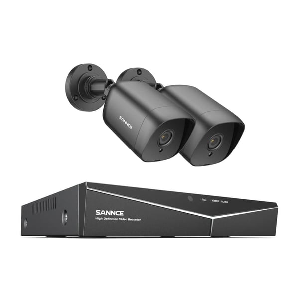 1080P 4-kanals DVR CCTV-system, udendørs vejrbeskyttede kameraer, mobil fjernovervågning,Ingen, 2Pcs Kamera