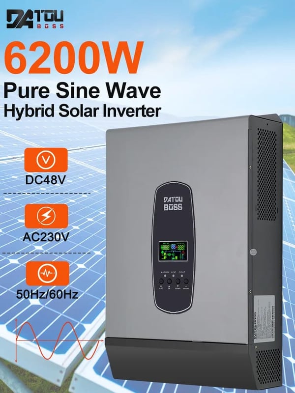 Hybrid sol inverter, 3000W / 6200W output, 24V / 48V input,230V, DT-48V6200W-EU